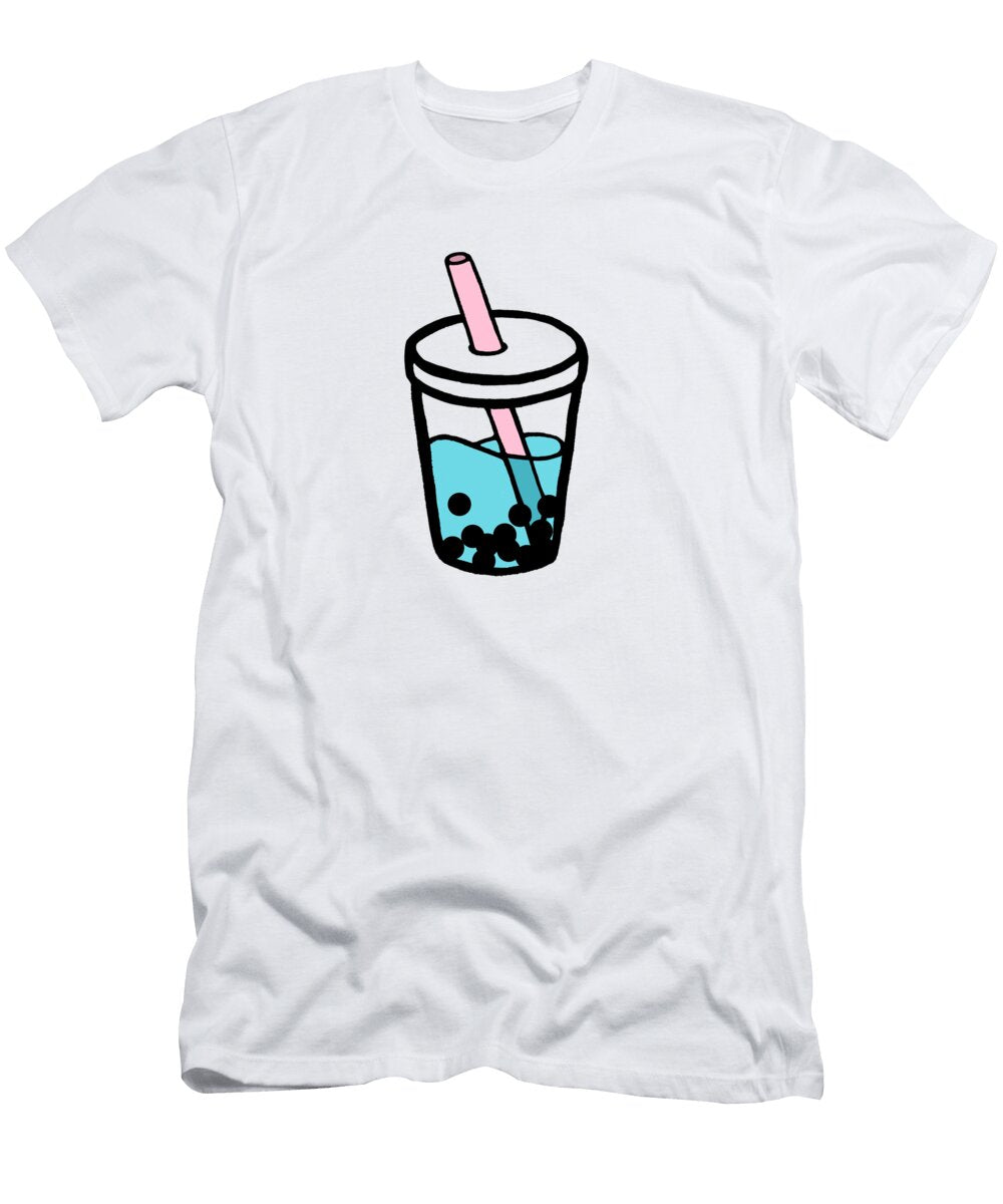 Blue Bubble Tea Doodle Vivid Orchid Designs T-Shirt