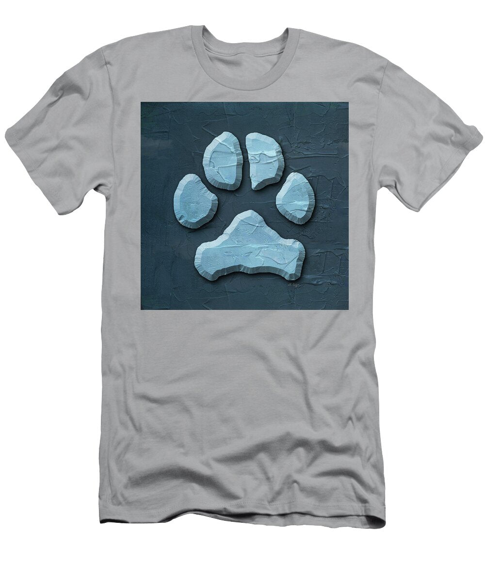 Blue Denim Dog Paw Art Sharon Cummings T-Shirt