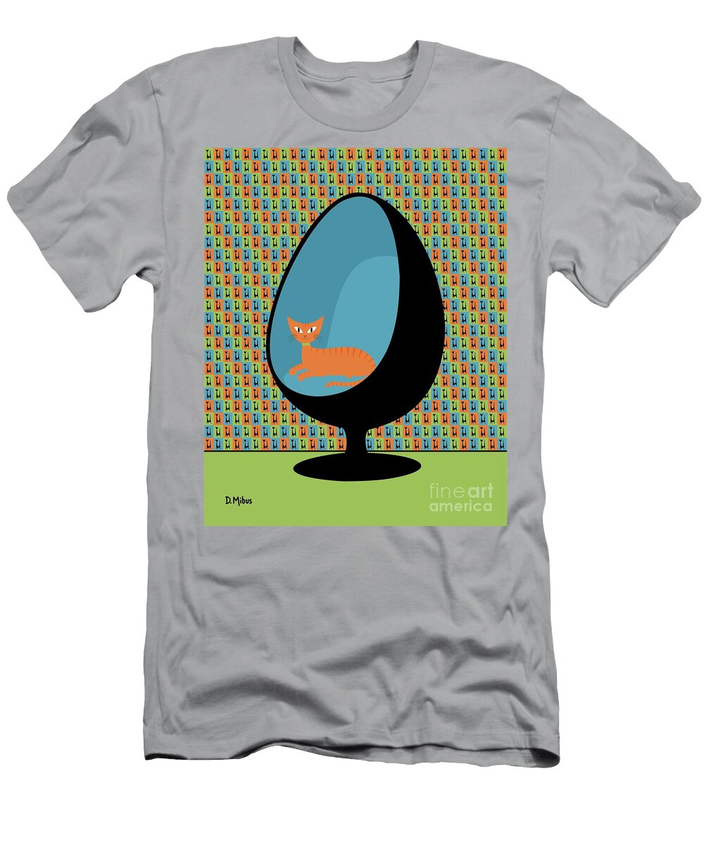 Blue Egg Chair Mod Wallpaper Donna Mibus T-Shirt