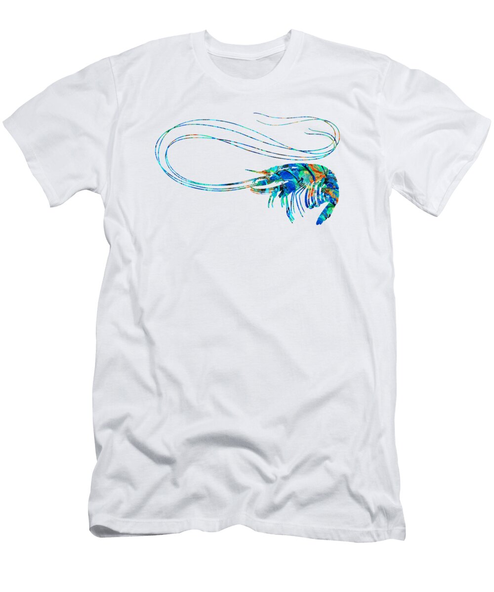 Blue Shrimp Art By Sharon Cummings Sharon Cummings T-Shirt