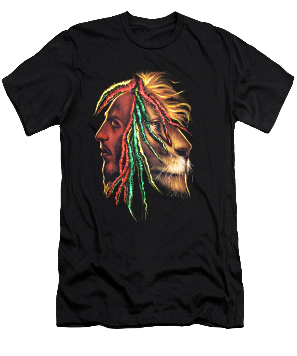 Bob Marley and Lion of Judah By E Felix of Velvetifycom Felix T-Shirt
