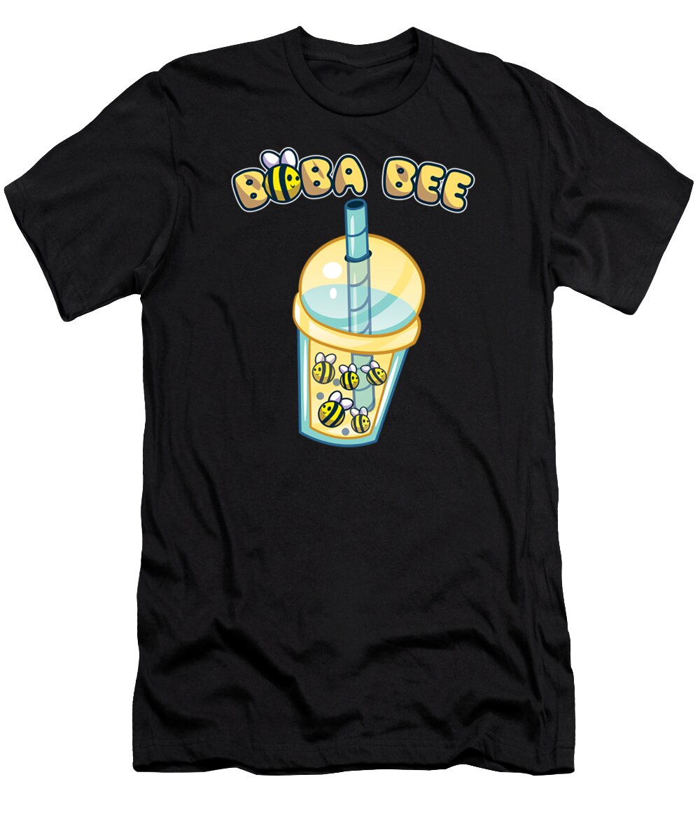 Boba Bee Bubble Tea Milk Kawaii Aesthetic Bees Garis Mauludin T-Shirt