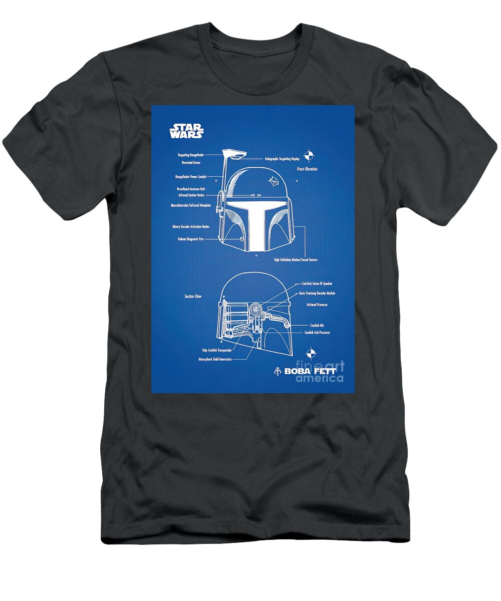 Boba Fett Helmet Blue Yara Old School T-Shirt
