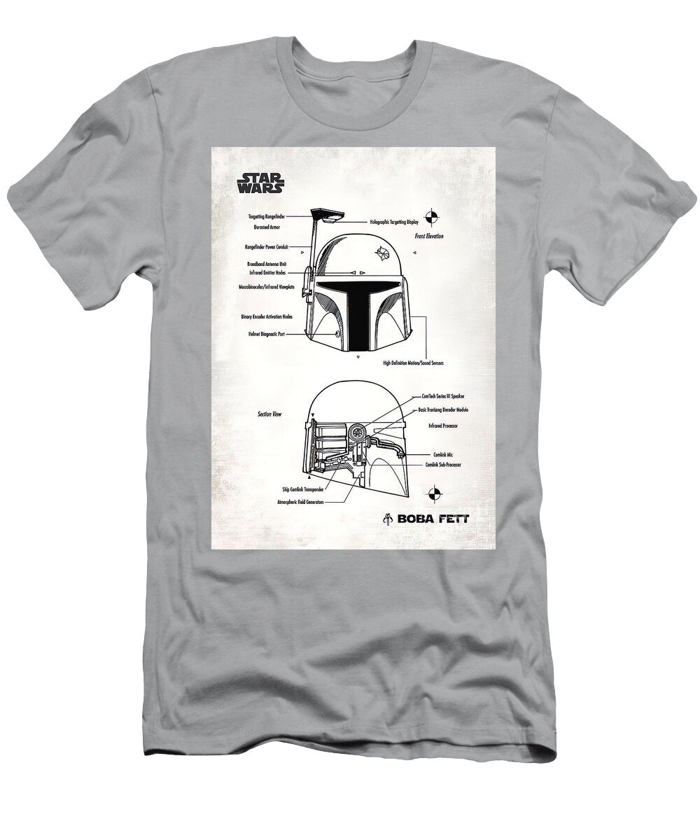 Boba Fett Helmet Old Canvas Yara Old School T-Shirt