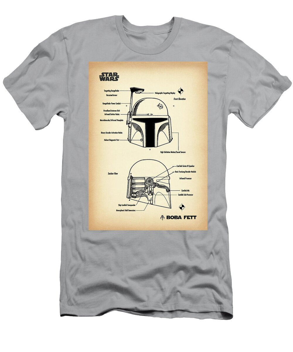 Boba Fett Helmet Vintage Denny H T-Shirt