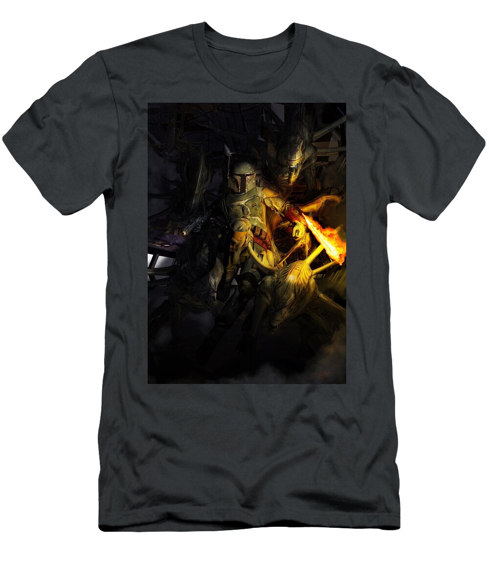 Boba Fett Vs Aliens Kurt Miller T-Shirt