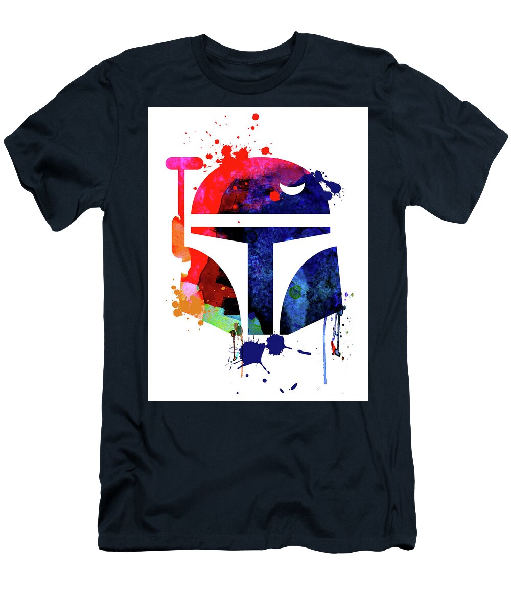 Boba Helmet Cartoon Watercolor Naxart Studio T-Shirt