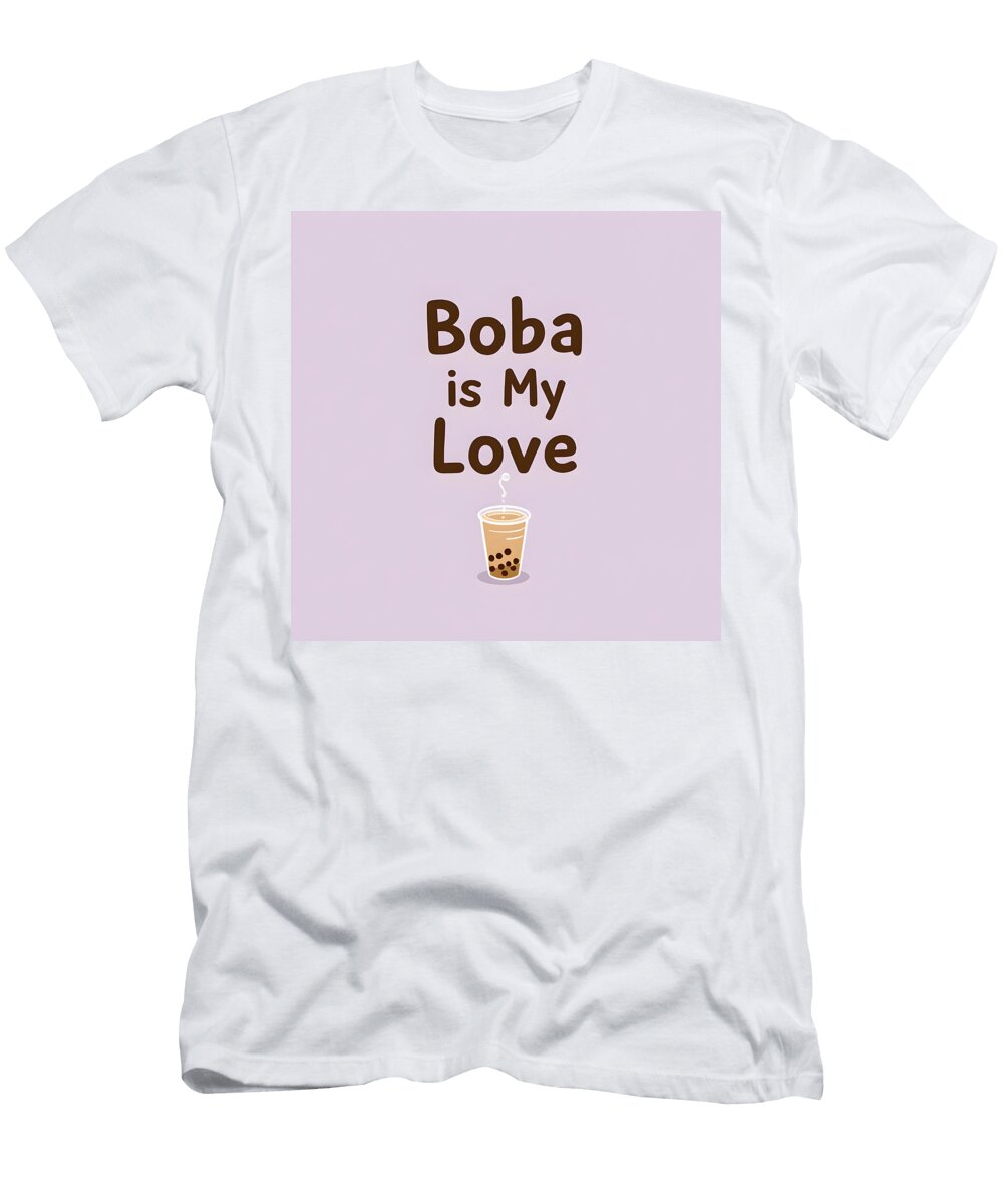 Boba Is My Love Typography David Blenkinship T-Shirt