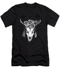 Boho Cow Bull Skull with Rose for Girl and Women Shannon Nelson Art T-Shirt