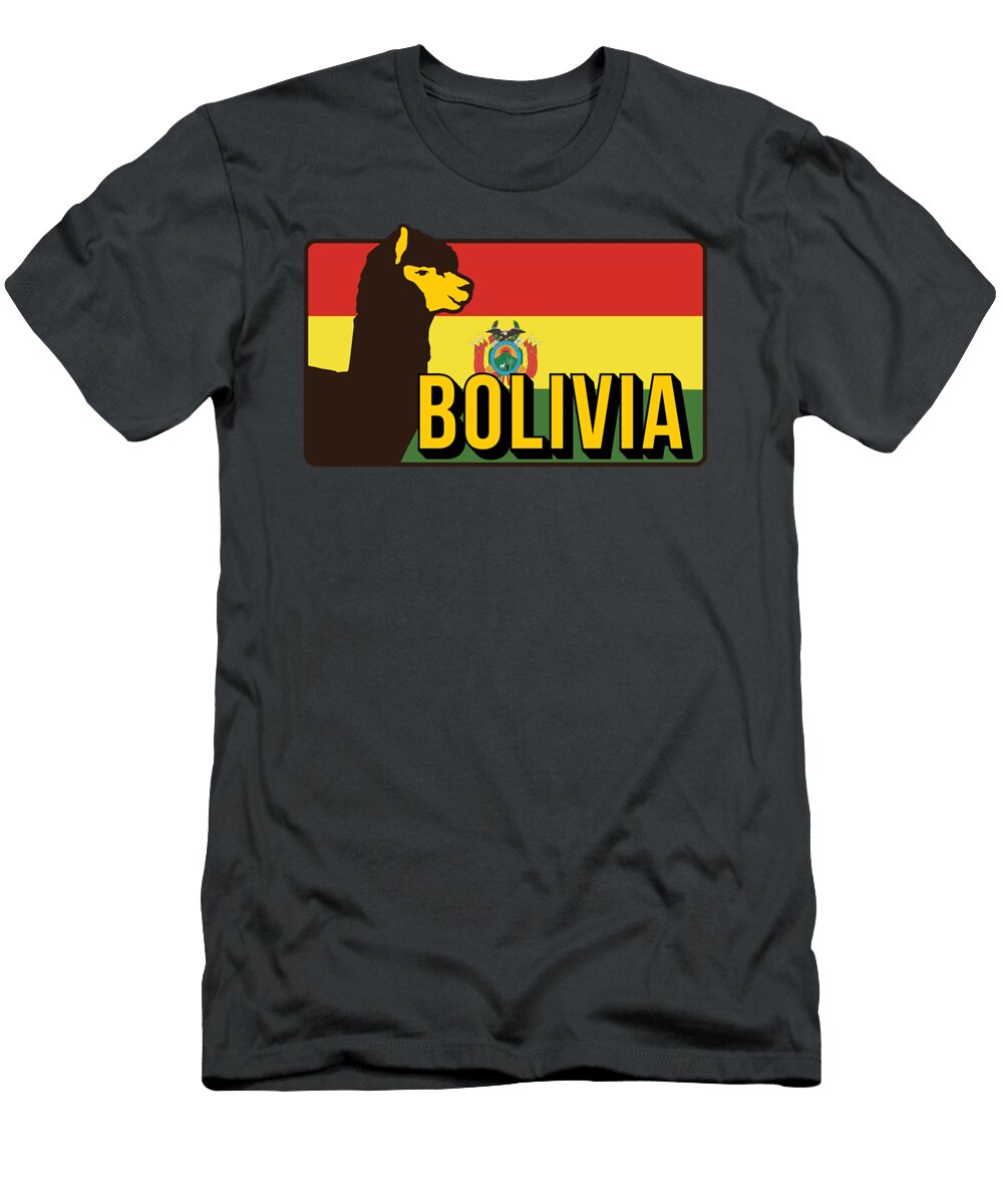 Bolivia Alpaca LA Paz Cochabamba Flag Bolivian Cruz Condor Muodeb Hannah T-Shirt