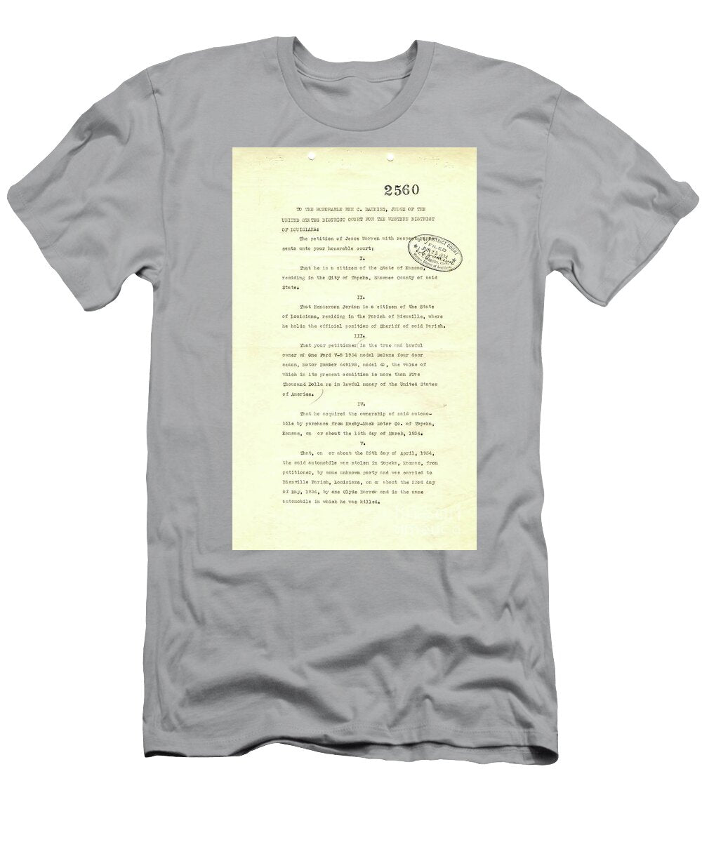 Bonnie and Clyde Court Document Jon Neidert T-Shirt