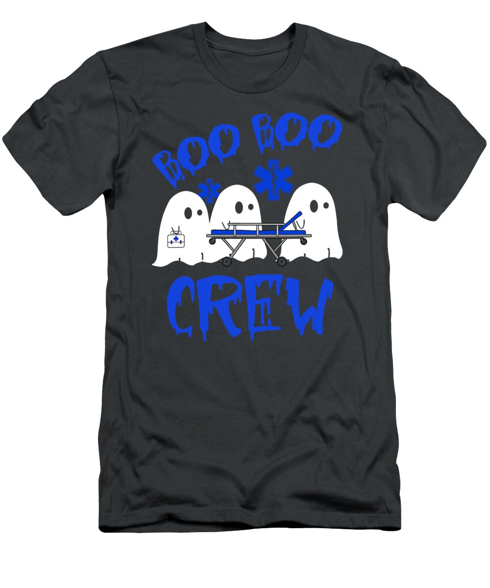 Boo Boo Crew Funny Ghost Ems Emt Paramedic Nurse Halloween Reece Aryann T-Shirt