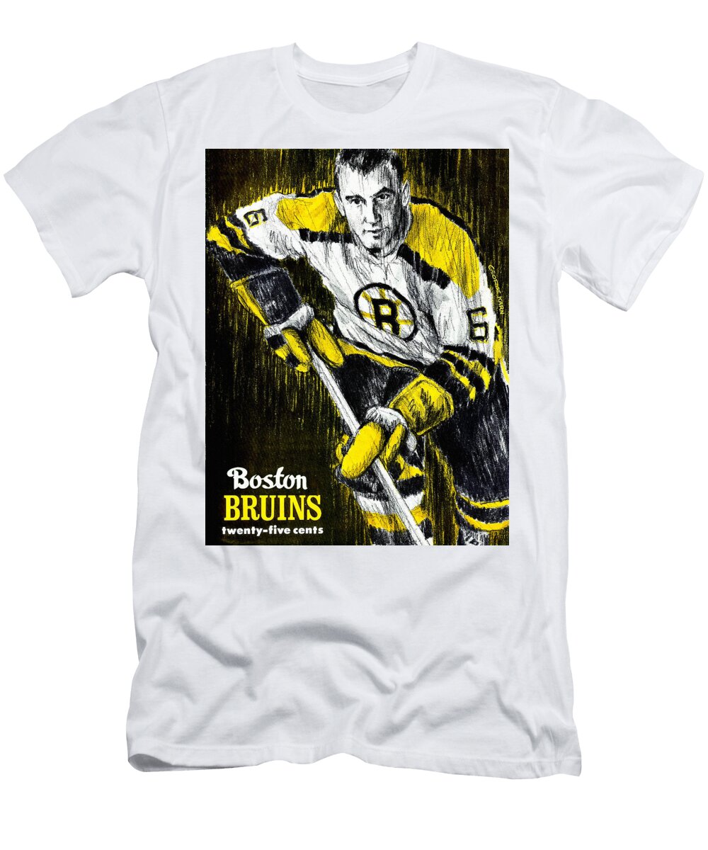 Boston Bruins 1963 Vintage Program Big 88 Artworks T-Shirt