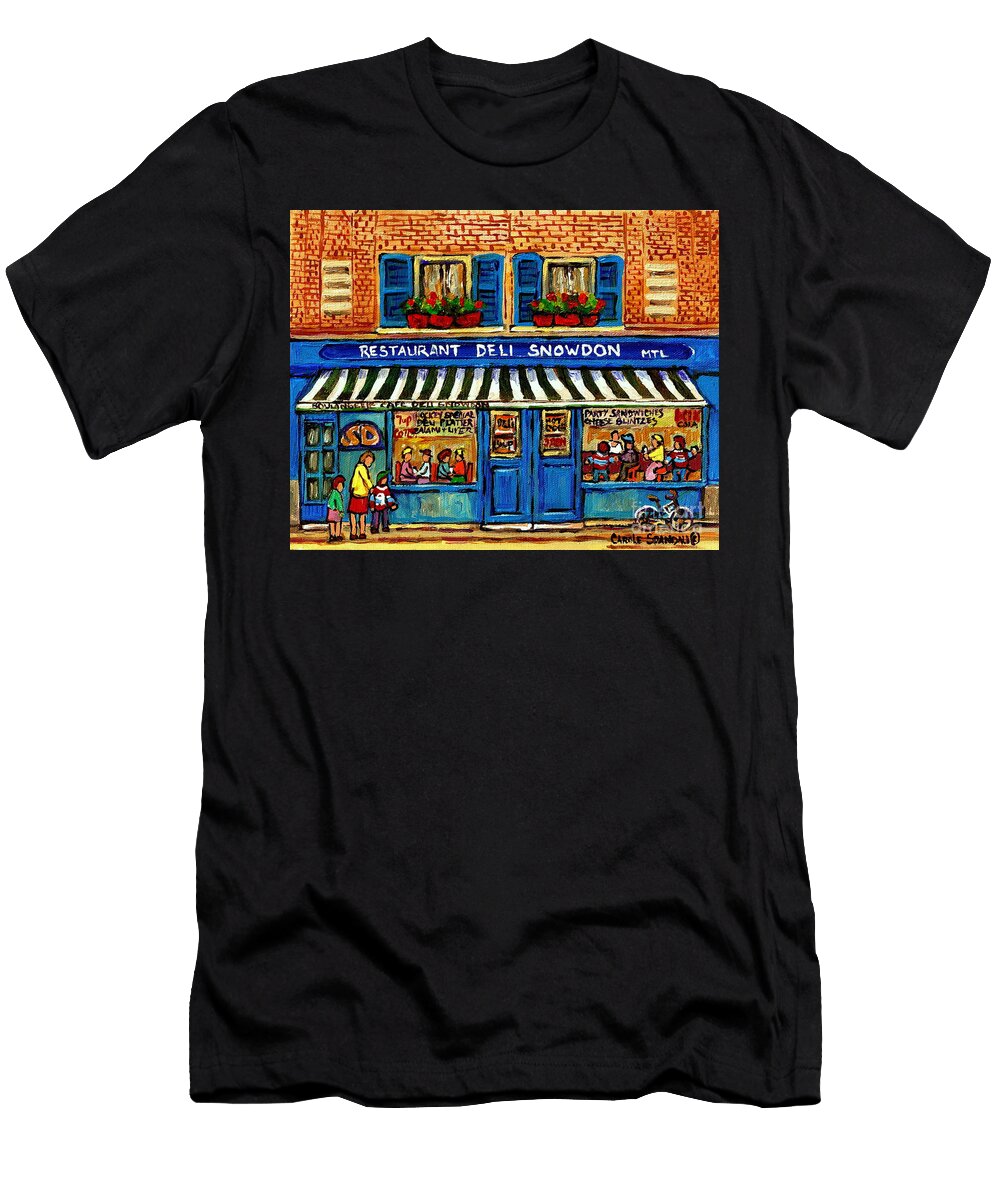 Boulangerie Charcuterie Restaurant Snowdon Deli Decarie Vintage Montreal Streets Carole Spandau Art Carole Spandau T-Shirt