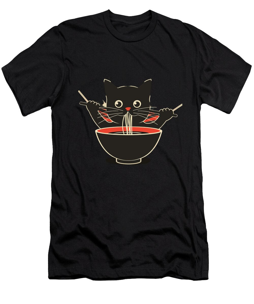 Bowls of Happiness Cat Ramen Edition Dnt Prints Art T-Shirt