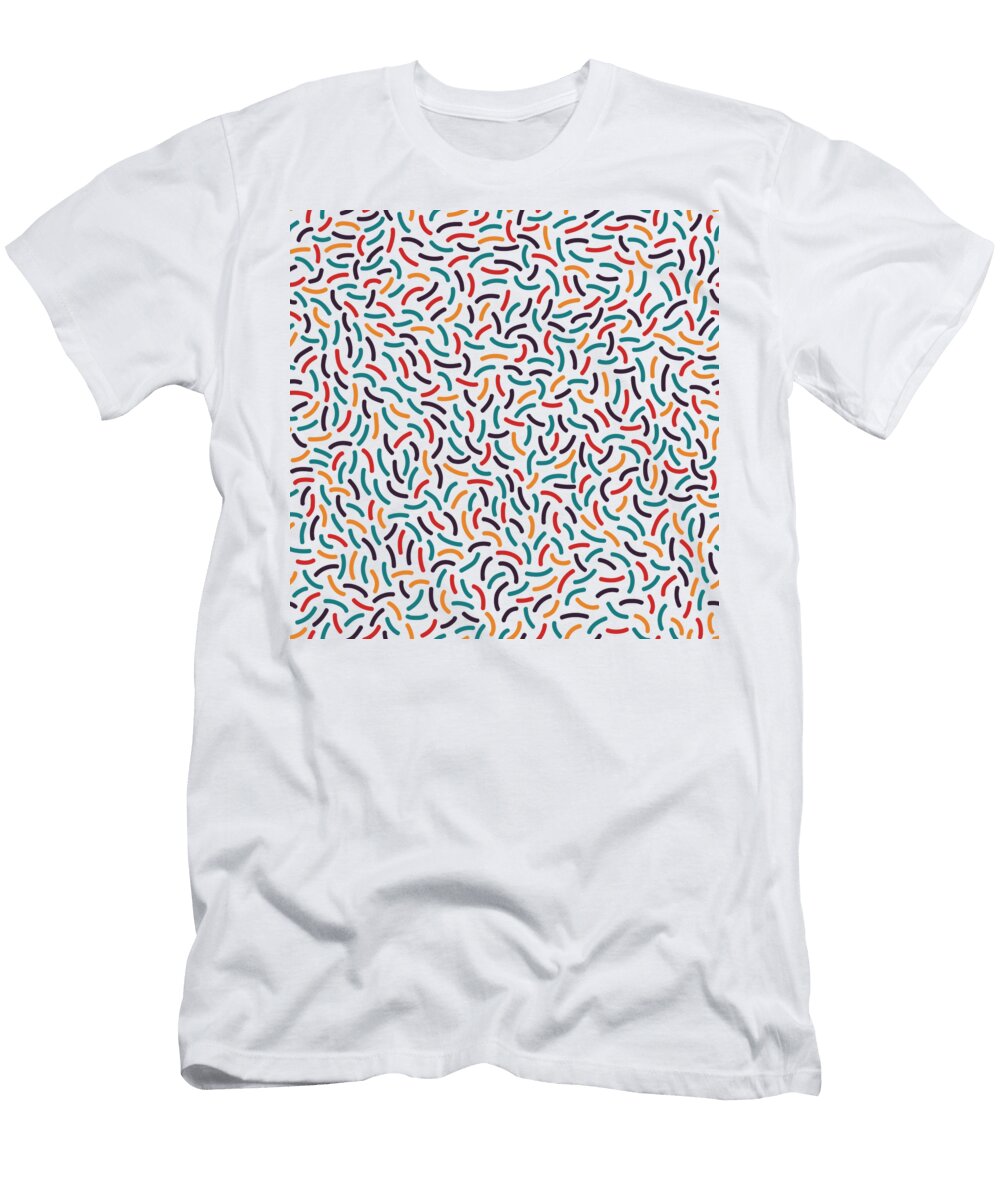 Bright Curve Mosaic Textures Alpaca Man T-Shirt
