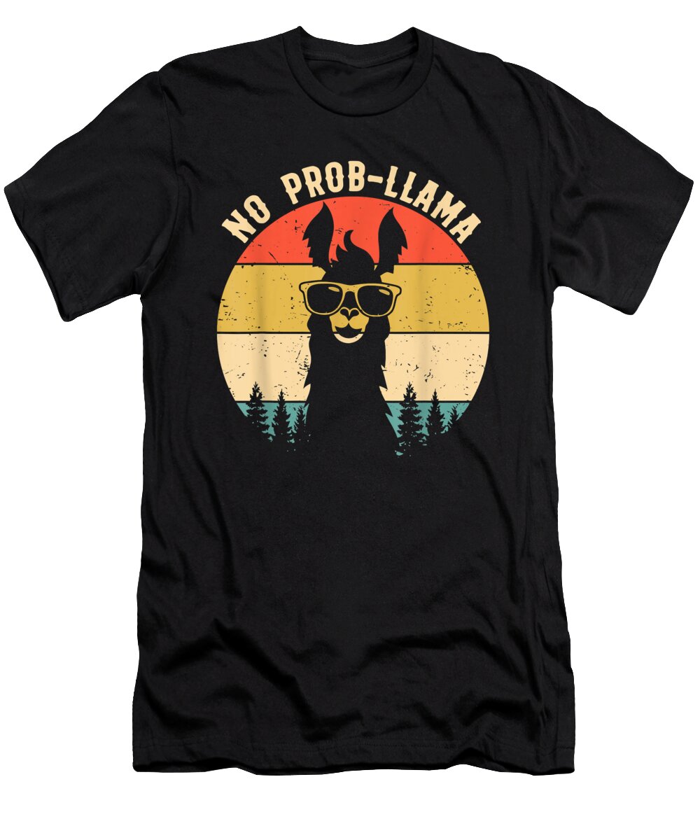 Bright No Prob Llama Vintage Llama Alpaca Gift for Ezone Prints T-Shirt