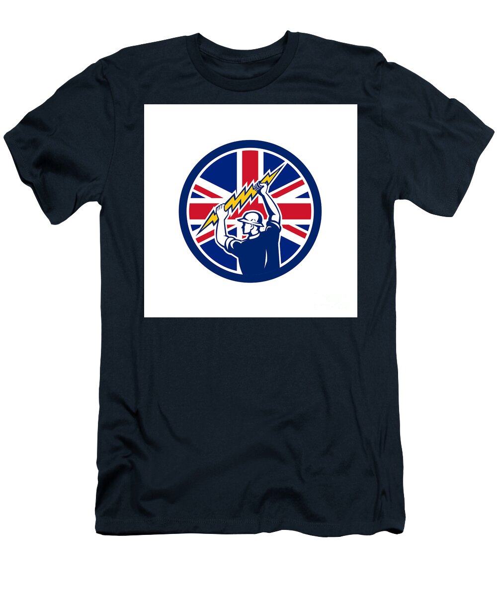 British Electrician Union Jack Flag Icon Aloysius Patrimonio T-Shirt