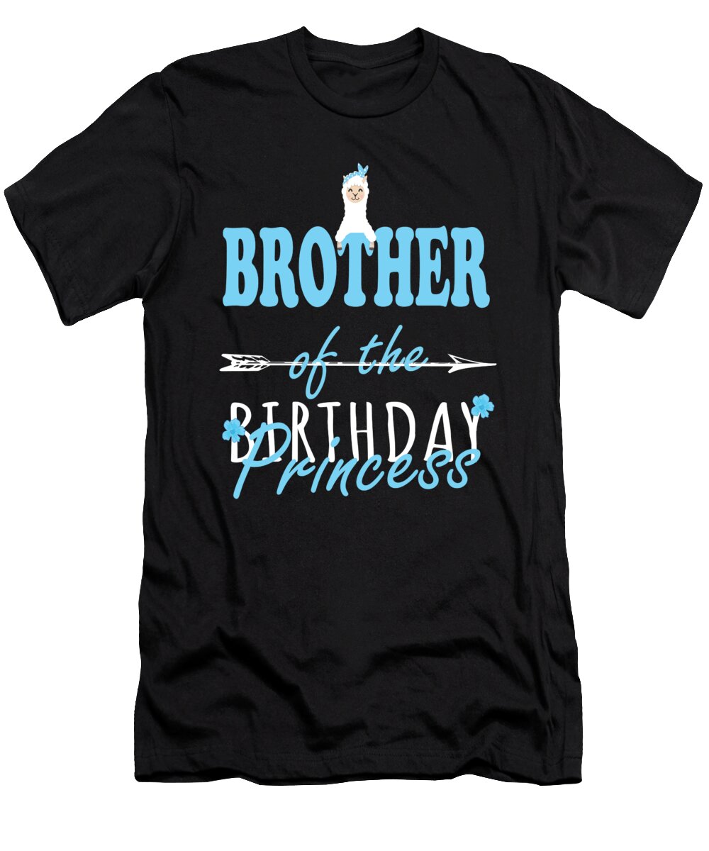 Brother of the Birthday Princess Llamazing Girl Llama Party Design Art Grabitees T-Shirt