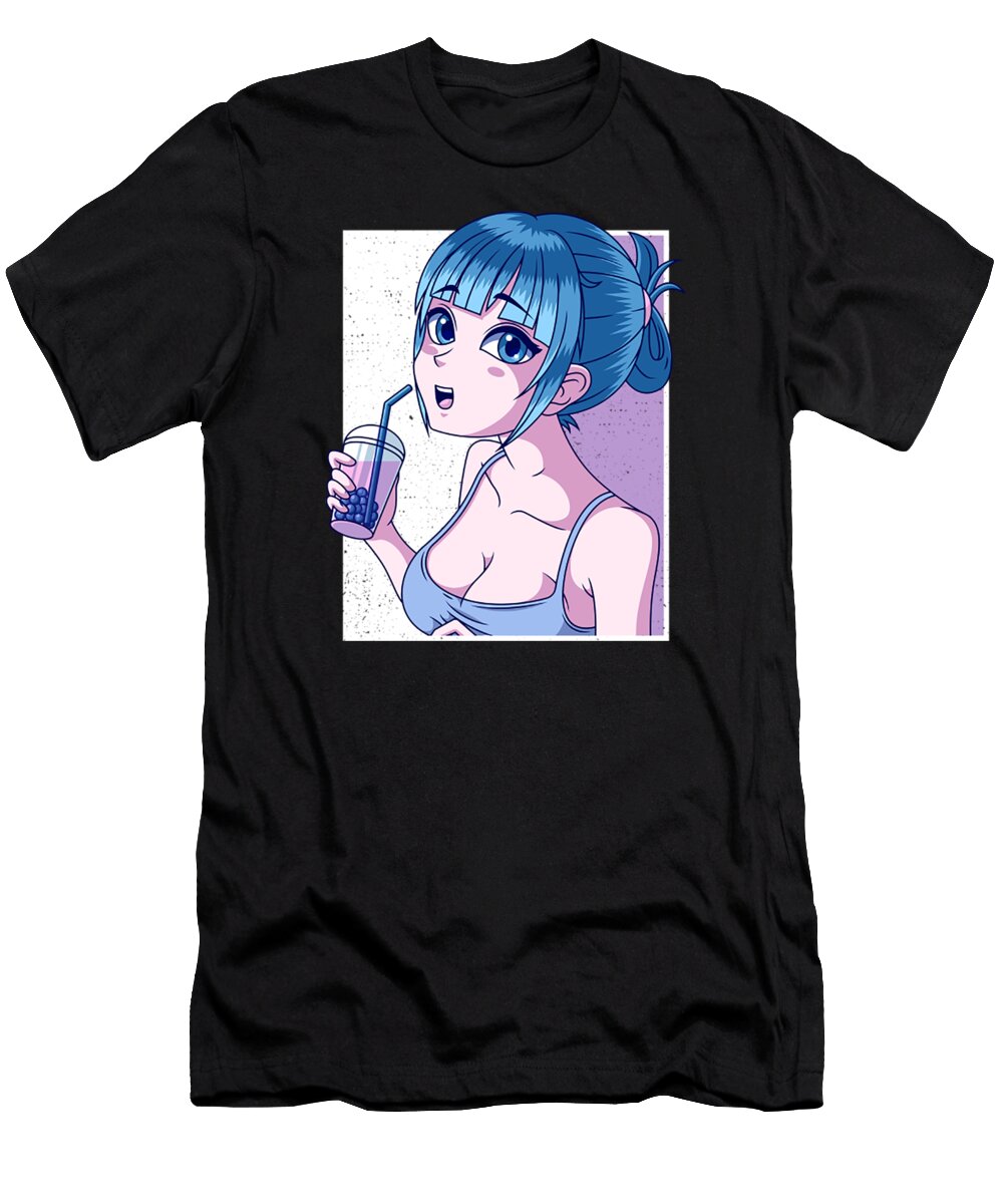 Bubble Tea Anime Girl Boba Milk Tea Kawaii Japanese Kids Garis Mauludin T-Shirt