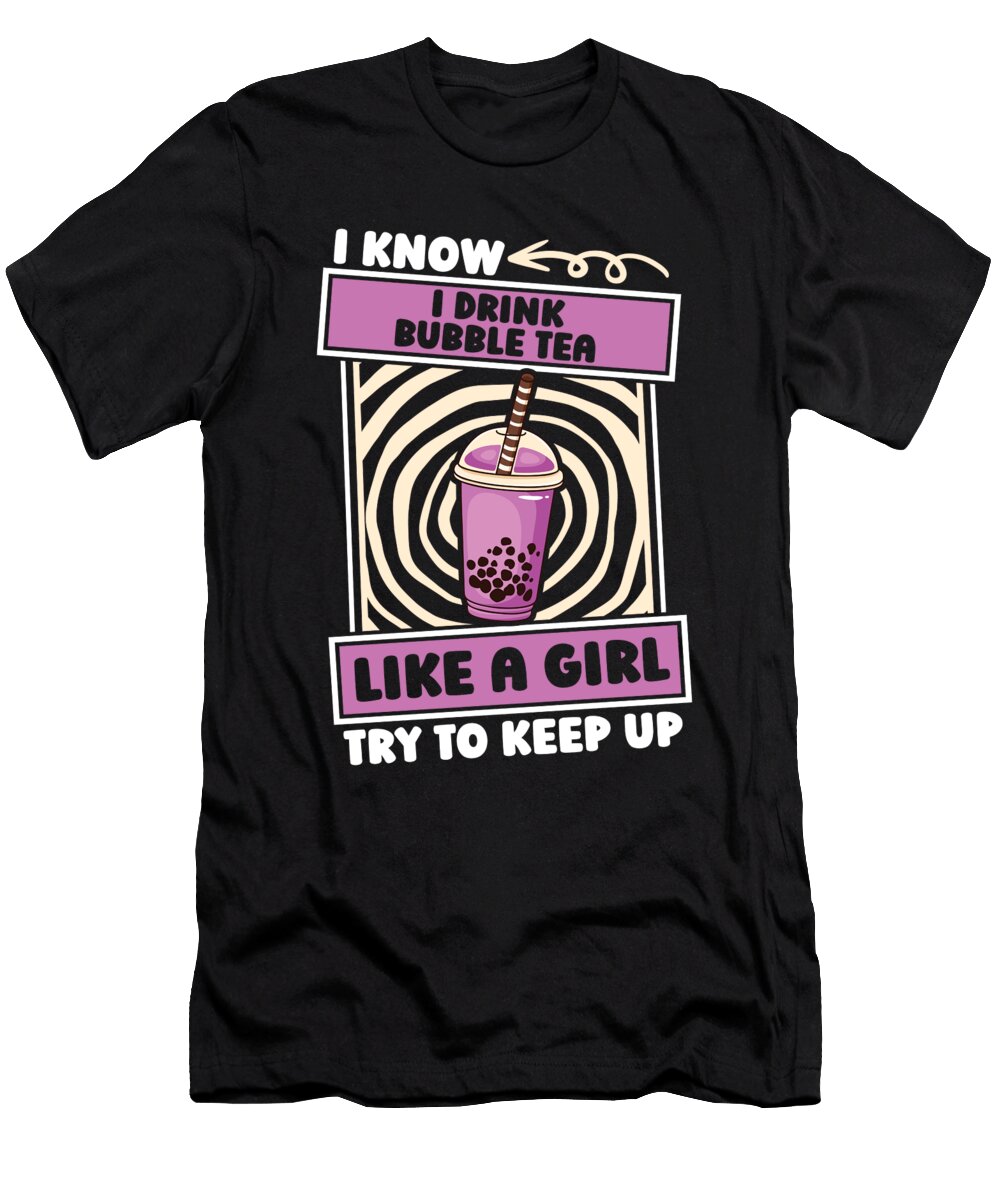 Bubble Tea Girl Pearl Milk Boba Crazy Squirrel T-Shirt