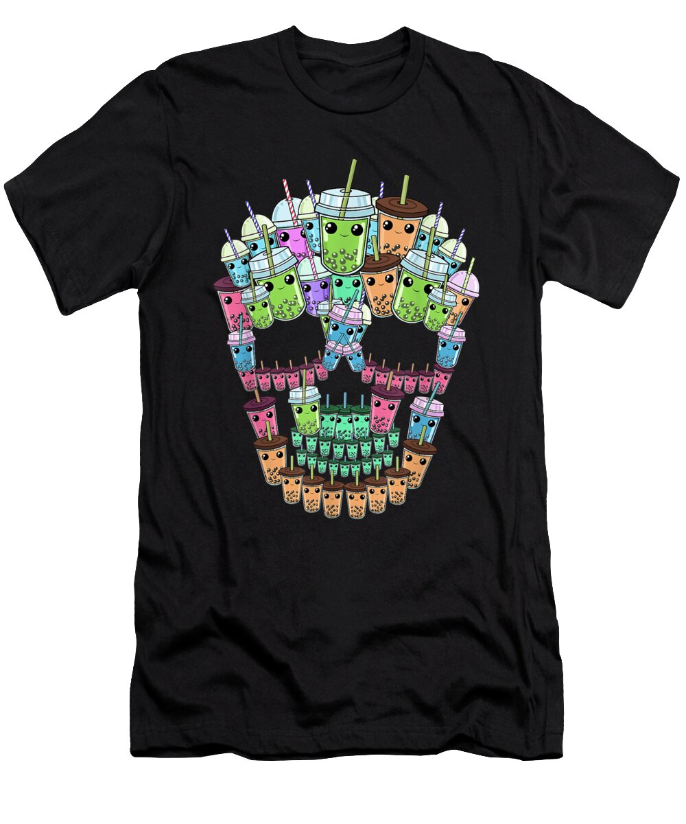 Bubble Tea Skull Men Boba Tea Women Bubble Tea Shannon Nelson Art T-Shirt