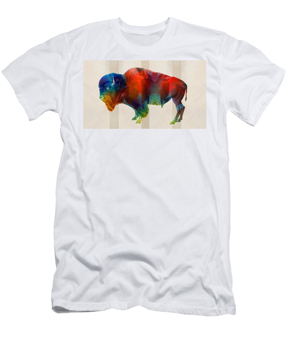 Buffalo Animal Print Wild Bill By Sharon Cummings Sharon Cummings T-Shirt