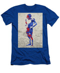 Buffalo Bills Lineman Linebacker Defense Football Player Paint Splatters Abstract Portrait Design Turnpike T-Shirt