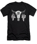 Bull Skull Tribal Design Feathers Eagle Wolf Shannon Nelson Art T-Shirt