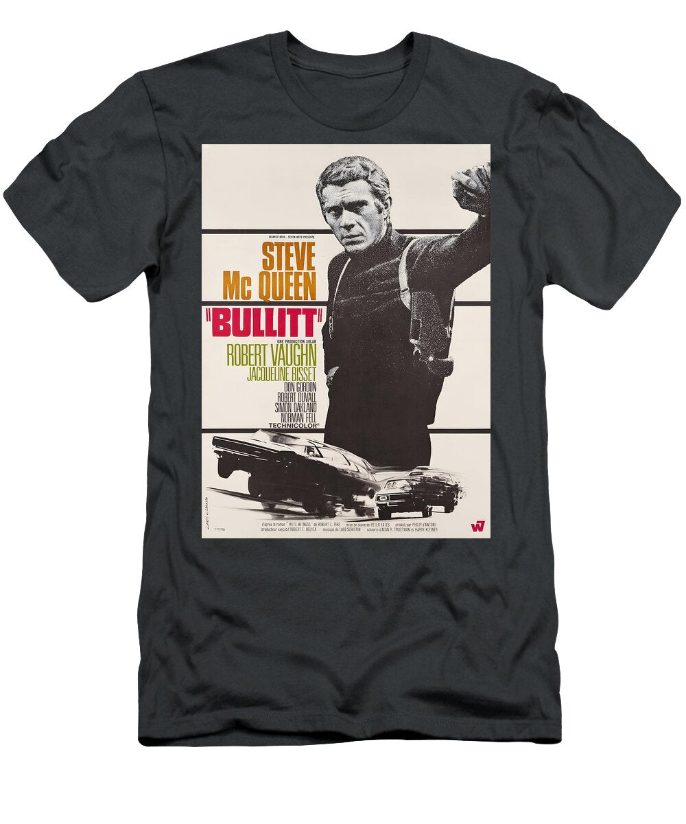 Bullitt French 1968 Action Thriller Retro Movie Poster Upscaled T-Shirt