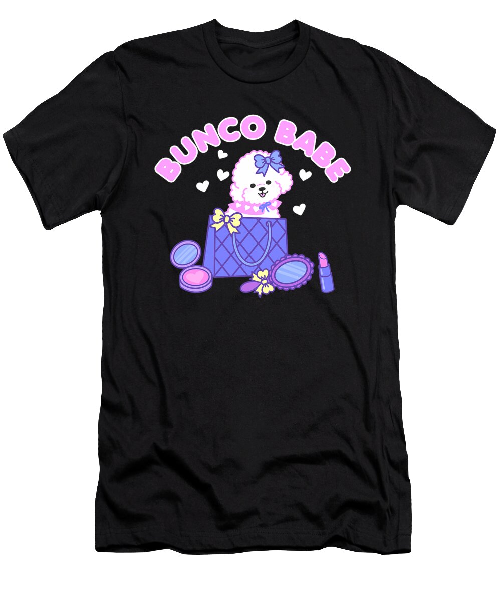 Bunco Puppy Dog Kawaii Bichon Frise Makeup Purse Zyneu Gangd T-Shirt