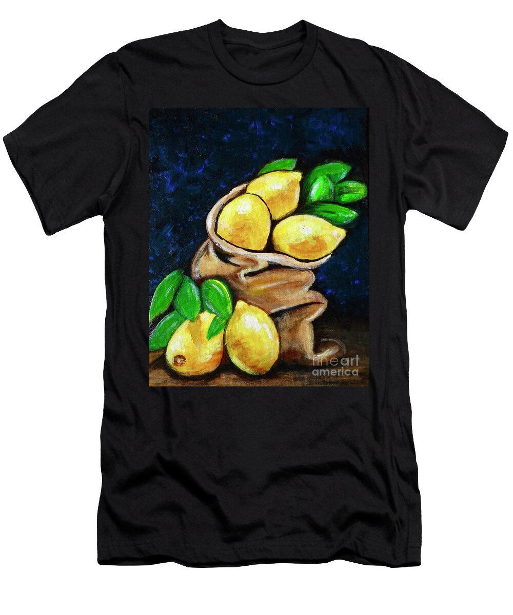 Burlap Bag of Lemons Jacqueline Athmann T-Shirt