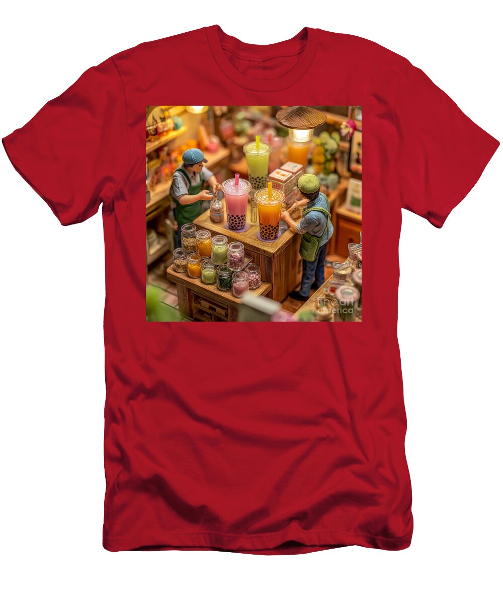 Bustling Bubble Tea Shop Miniature Grafititee S T-Shirt