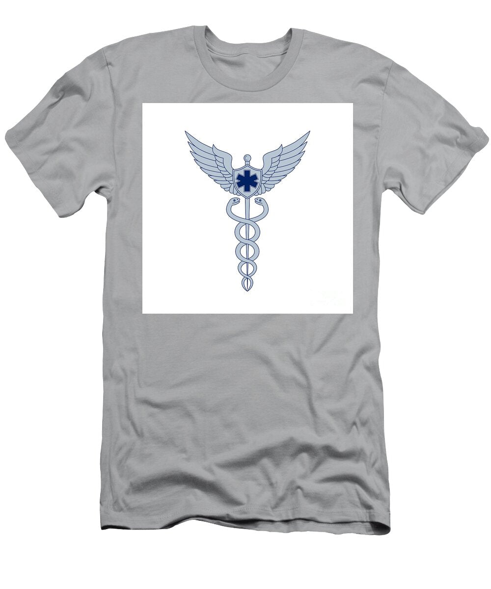 Caduceus with Pilot Wings Emt Star Icon Aloysius Patrimonio T-Shirt
