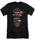 Camouflage Skull Lady with Hair Bow Glasses Shannon Nelson Art T-Shirt