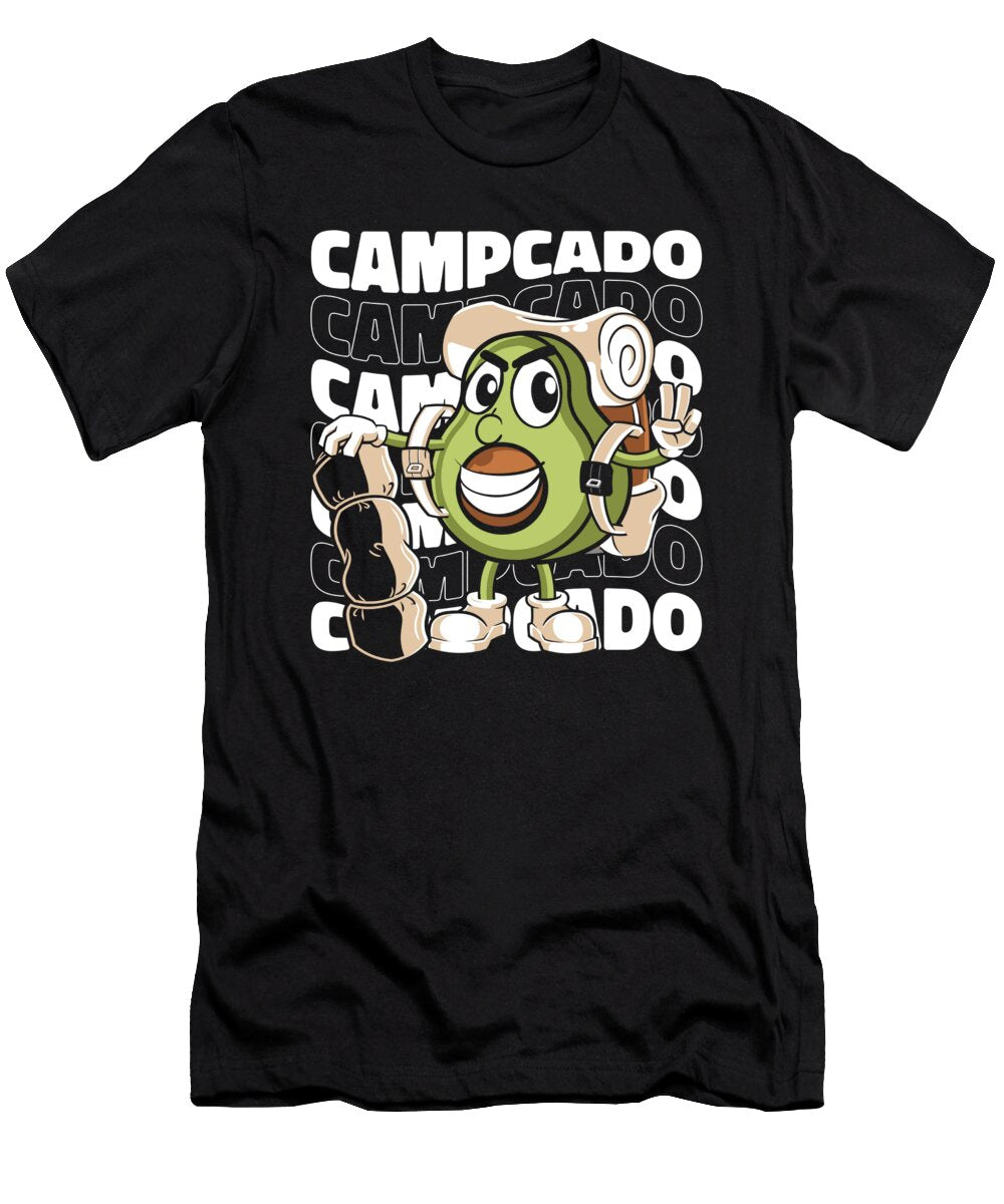 Camping Avocado Campfire Camp Tenting Campground Campsite Crazy Squirrel T-Shirt