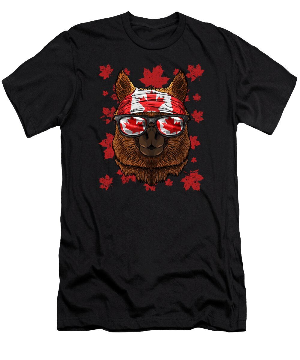 Canadian Alpaca Patriotic Canada Flag Maple Leaf Pride Haris Mudin T-Shirt