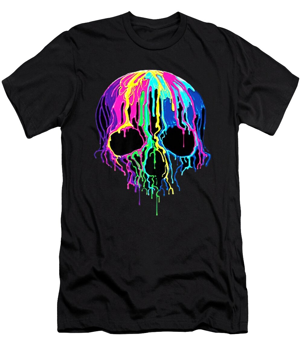 Candle Wax Dripping Melting Skull Head Unisex Shannon Nelson Art T-Shirt