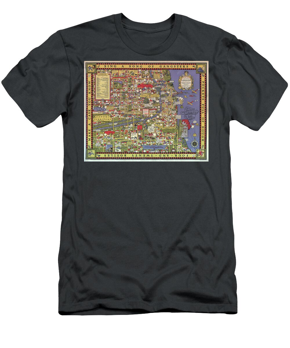 Capones Gangland Map Jon Neidert T-Shirt