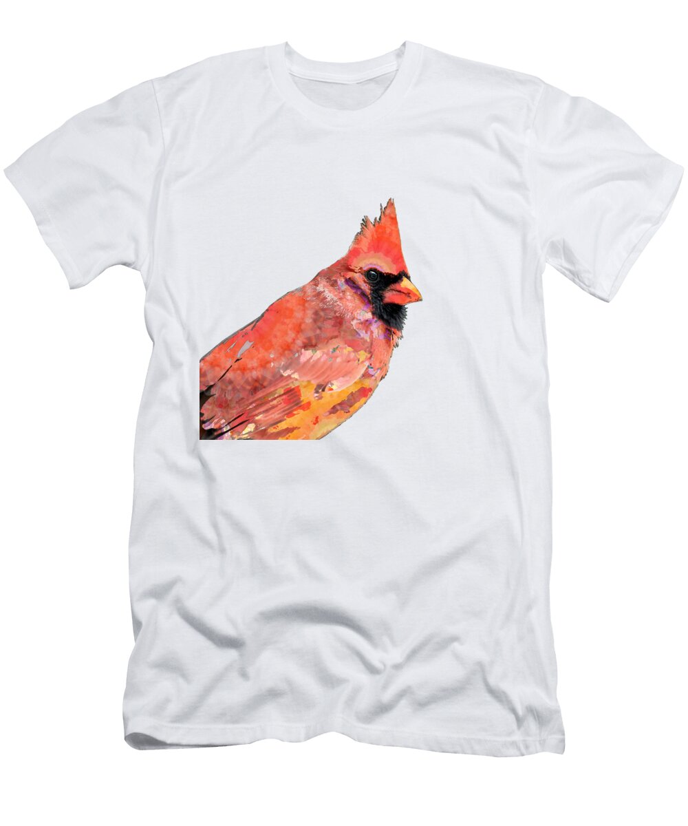 Cardinal Bird Art the Red Prince Sharon Cummings T-Shirt