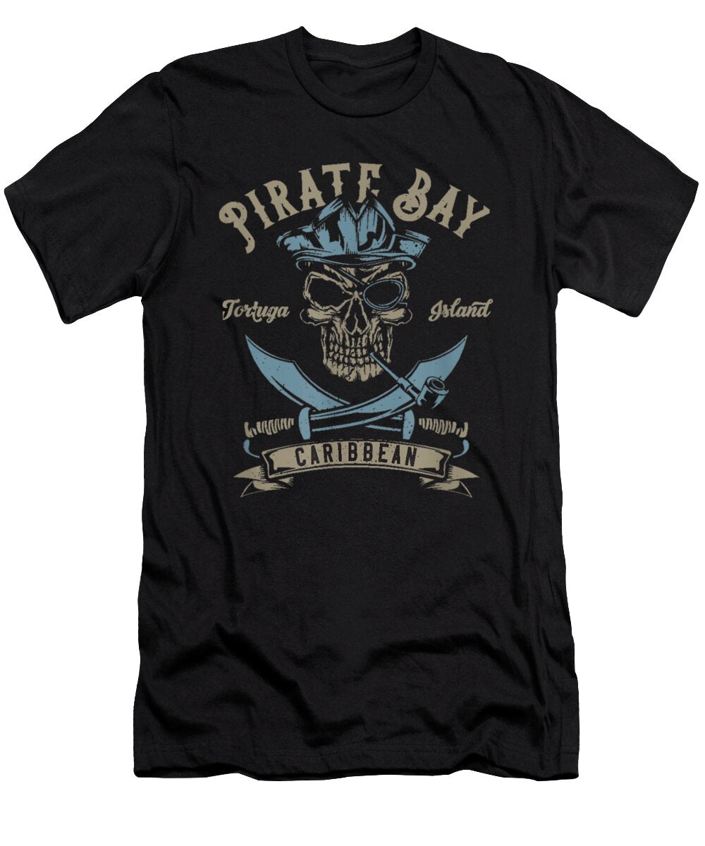 Caribbean Islands Pirate Skull Souvenir Shannon Nelson Art T-Shirt