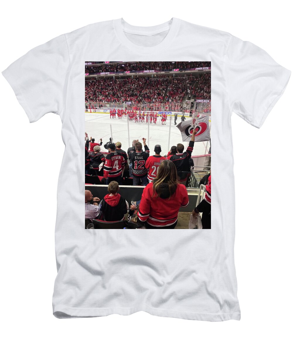 Carolina Hurricanes Celebrate Game 2 Victory Over New Jersey Devils in 2023 Playoff Series Rodney Suggs T-Shirt