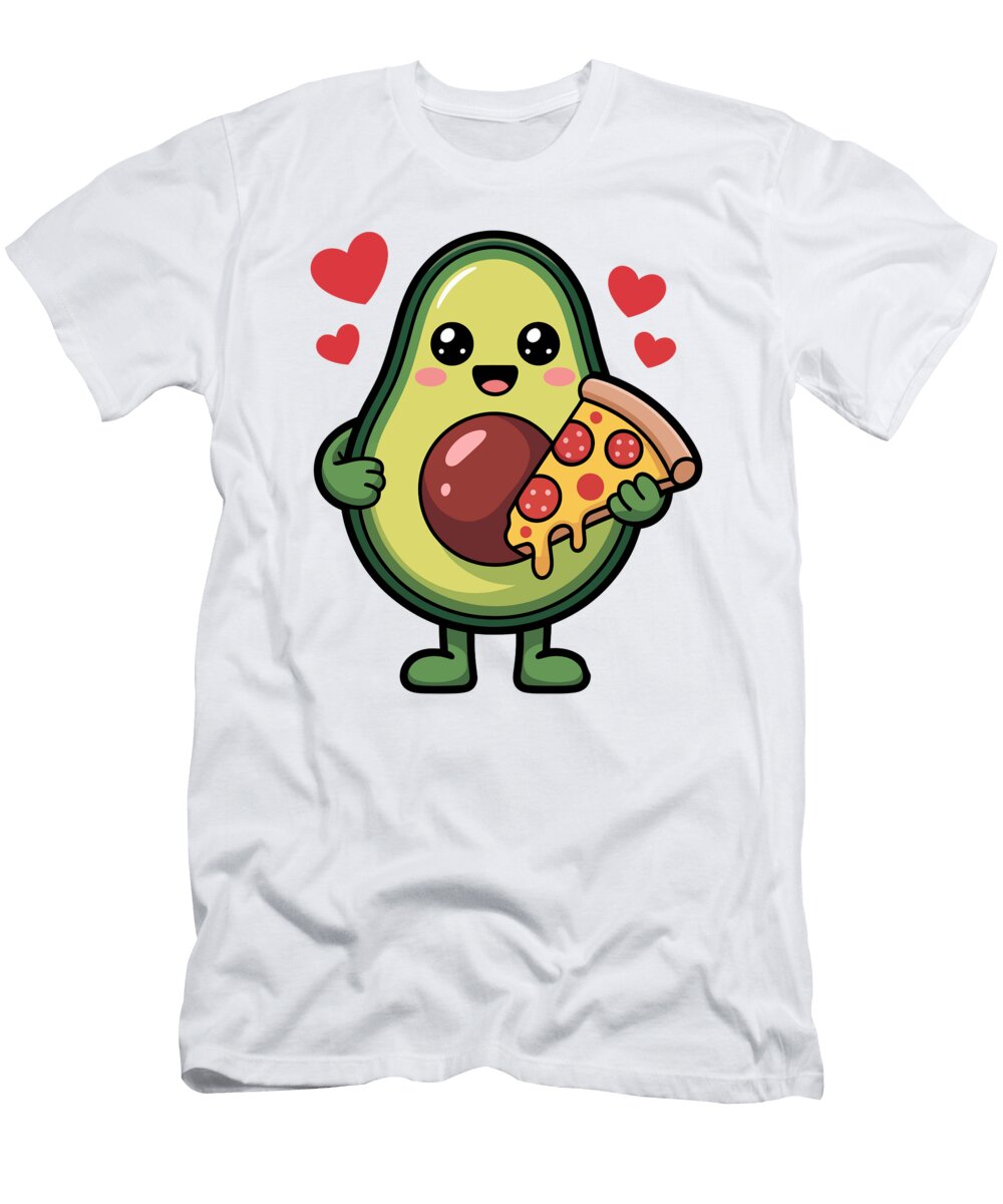 Cartoon Avocado Holding Pizza Slice Joanna Redesiuk T-Shirt