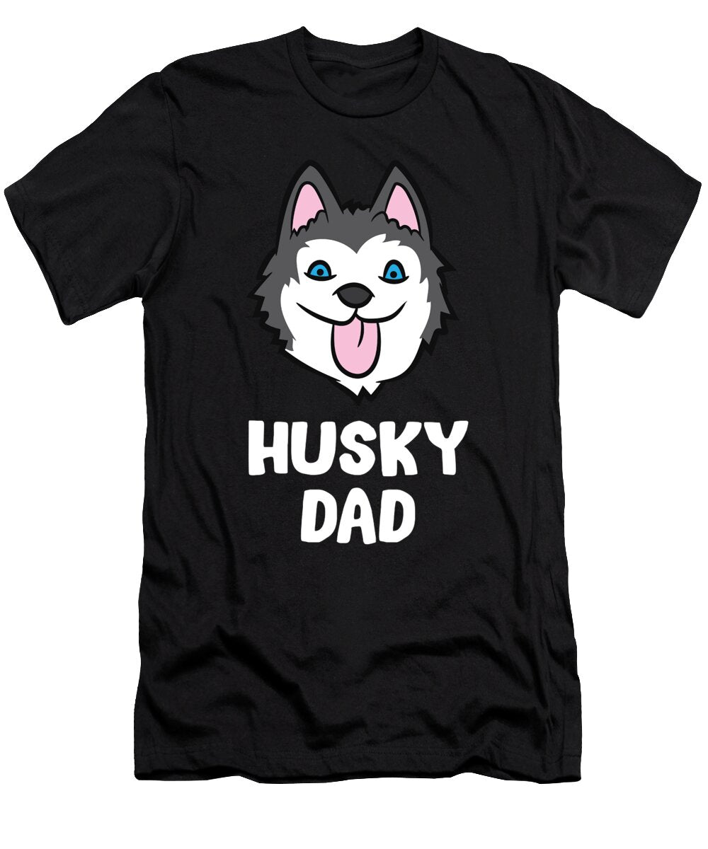 Cartoon Husky Dad Love Siberian Huskies Funny Husky Eq Designs T-Shirt