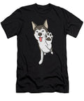 Cartoon Husky Waving Paw Dog Design Sophie Eleanor T-Shirt