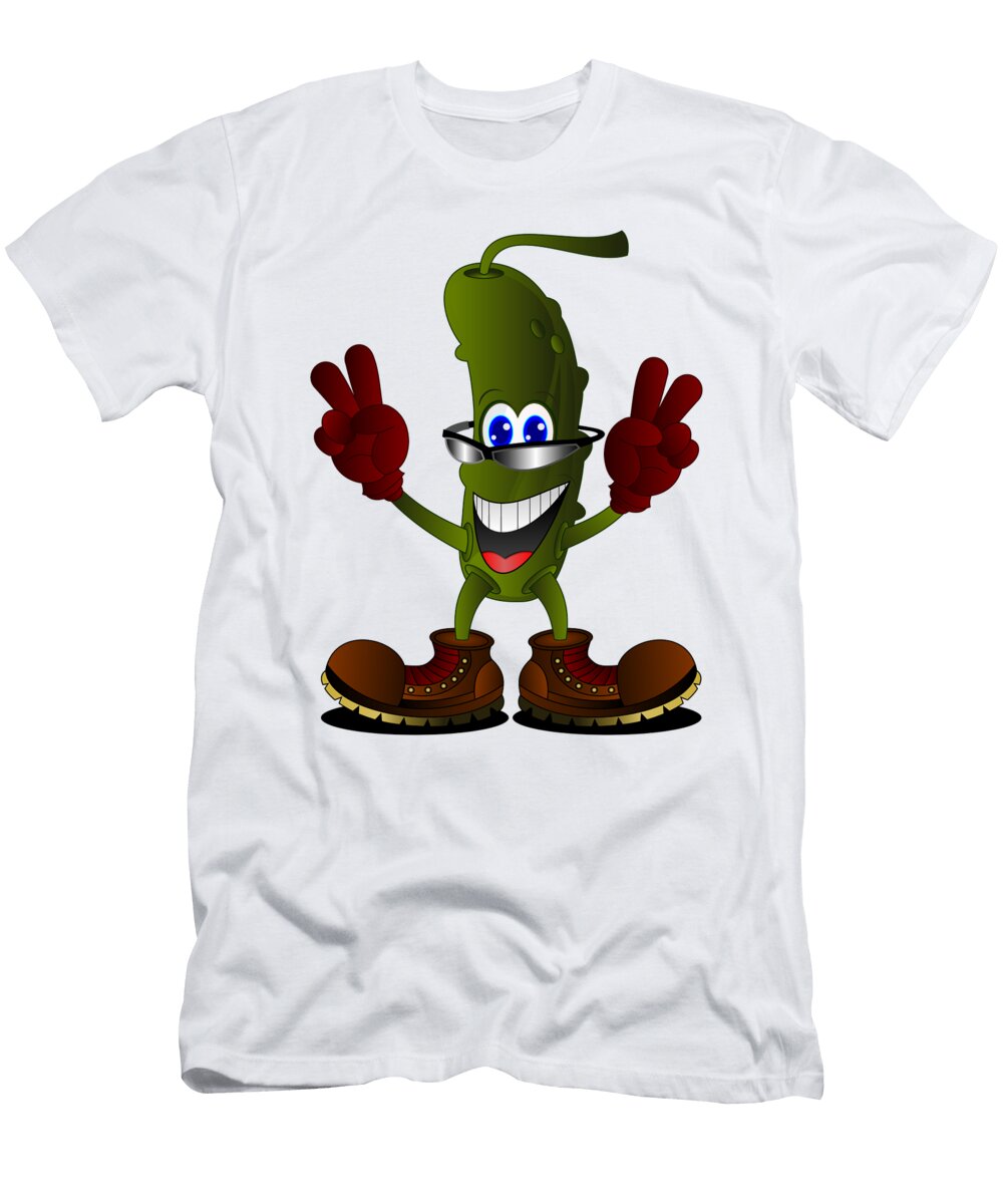 Cartoon Pickle with Boots Brian Swanke T-Shirt