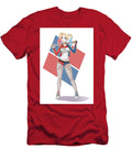 Cartoon Woman with Bat Diamond Background Matcha Coffe T-Shirt