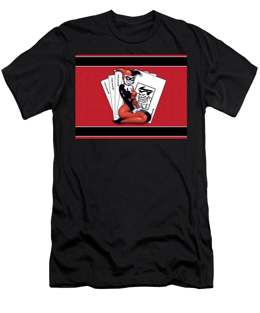 Cartoon Woman with Playing Cards Matcha Coffe T-Shirt