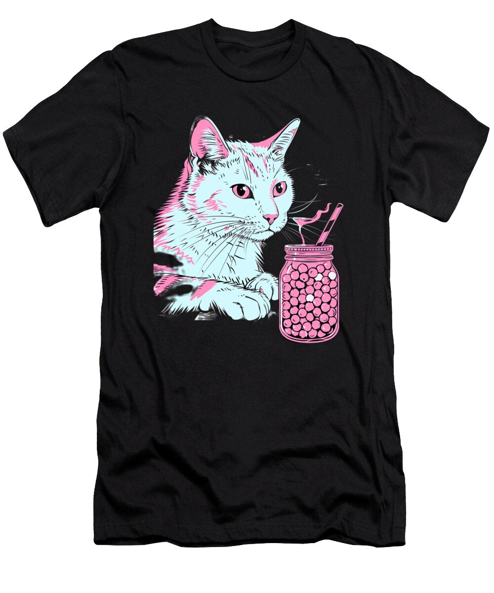 Cat Boba Tea Purr Fection in Every Sippng 1 Irene Livingston T-Shirt