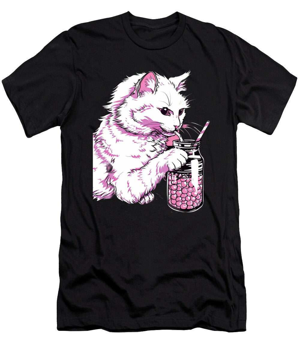 Cat Boba Tea Savor the Meow Mentpng 1 Irene Livingston T-Shirt